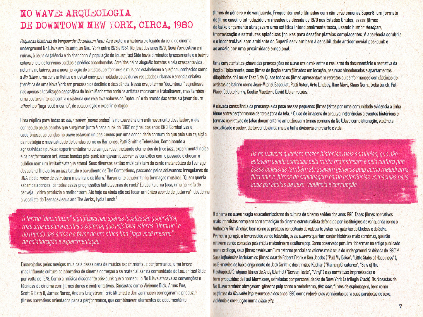 Pequenas Histórias da Vanguarda – Downtown New York